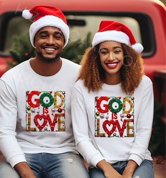 God Is Love Christmas Shirt Design 3