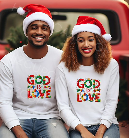 God Is Love Christmas Shirt Design 4